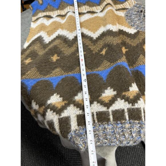 NWT Free People Wool Alpaca Blend Knit Poncho Sweater Medium Boho Cozy Fall - Picture 9 of 10